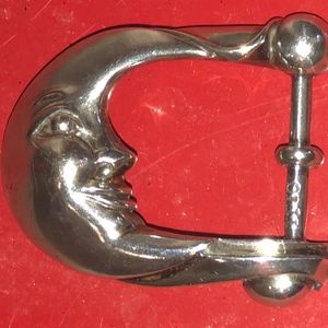 Kieselstein Cord Sterling Silver Belt Buckle Moon
